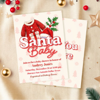 Invitación de Baby Shower 'Santa Baby'