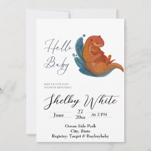 Invitación de Baby Shower Sea Otter 