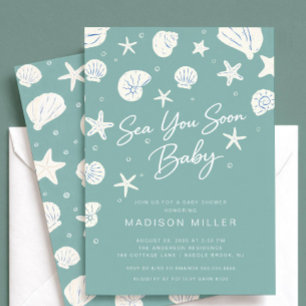 Invitación de Baby Shower Sea You Soon