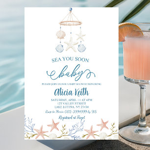 Invitación de baby shower Sea you soon baby baby
