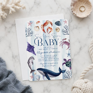 Invitación de Baby Shower Sea You Soon Baby Sealif
