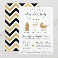 Invitación de Baby Shower Shake Rattle and Roll