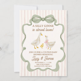 Invitación de Baby Shower Silly Goose con Franja R