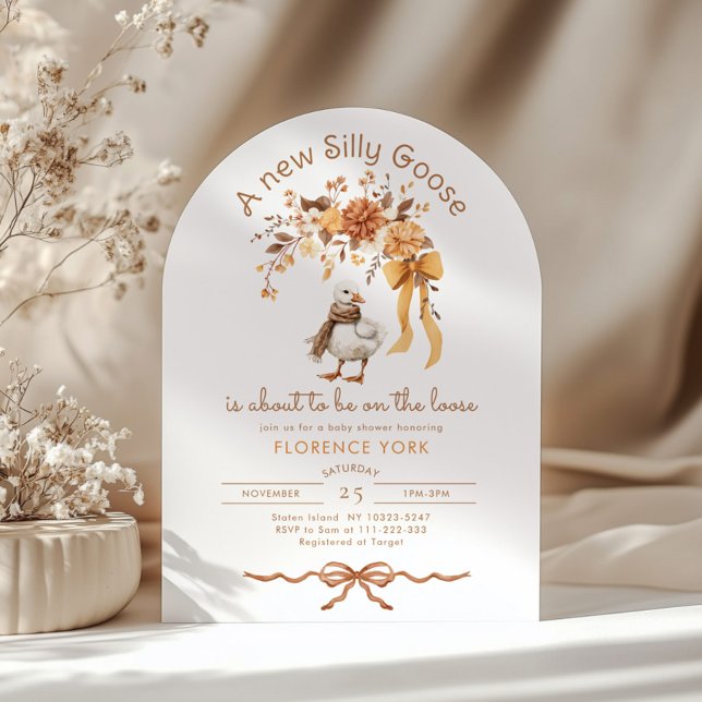 Invitación de baby shower Silly Goose Fall Arch (Subido por el creador)
