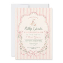 Invitación de Baby Shower Silly Goose Rosa Floral