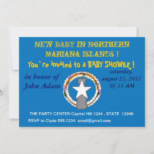 Invitación de Baby Shower sobre la bandera de la M
