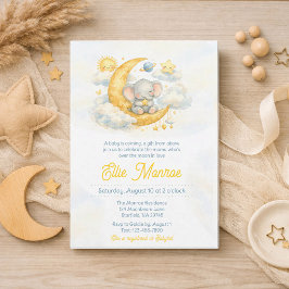 Invitación de Baby Shower Sobre la Luna