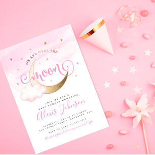 Invitación de Baby Shower "Sobre la Luna"