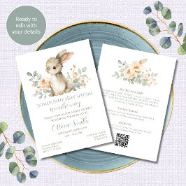 Invitación de Baby Shower Some Bunny Baby en un so