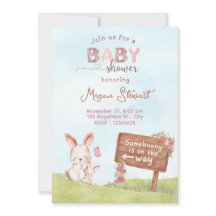 invitación de baby shower SomeBunny baby