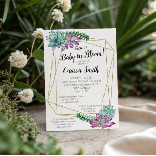 Invitación de baby shower Succulent Baby In Bloom