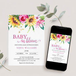 Invitación de baby shower Sunflower Baby in Bloom