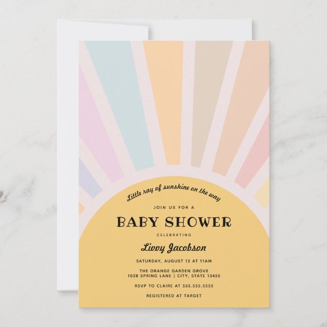 Invitación de Baby Shower Sunshine (Anverso)