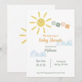 Invitación de Baby Shower Sunshine