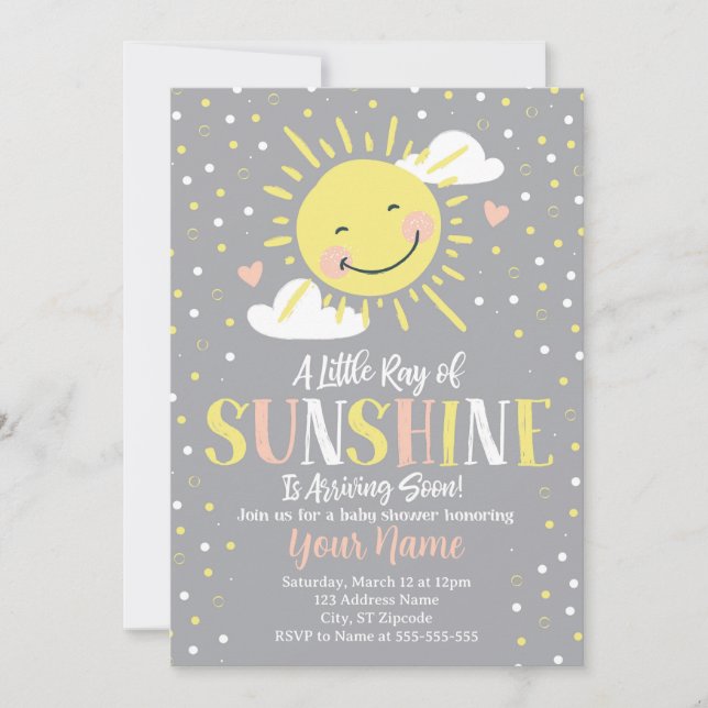 Invitación de Baby Shower Sunshine (Anverso)