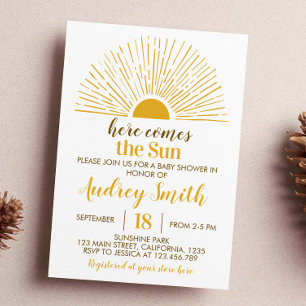 Invitación de Baby Shower Sunshine