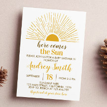Invitación de Baby Shower Sunshine
