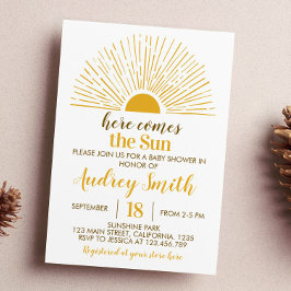 Invitación de Baby Shower Sunshine