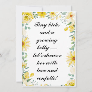 Invitación de Baby Shower Sunshine   Flujo amarill