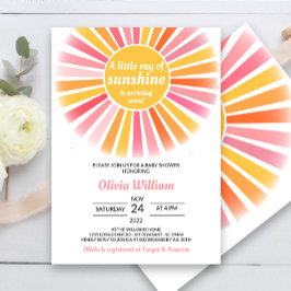 Invitación de Baby Shower Sunshine, un pequeño ray