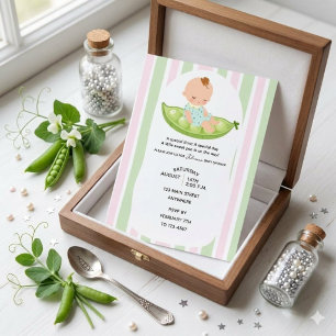 Invitación de Baby Shower Sweet Pea Bebé en una Va