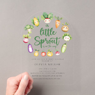 Invitación de Baby Shower Sweet Sprout