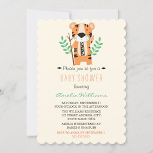 Invitación de Baby Shower Sweet Tribal Tiger