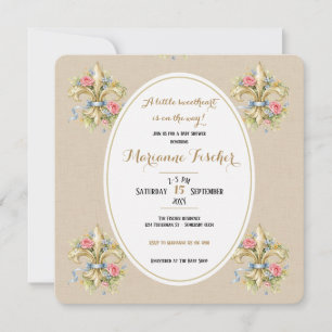 Invitación de baby shower Sweetheart neutral Fleur