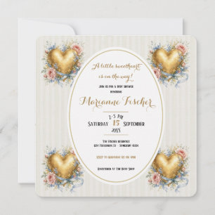 Invitación de baby shower Sweetheart neutral Fleur