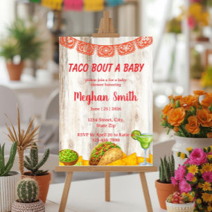 Invitación de Baby Shower Taca 'Bout Rústica