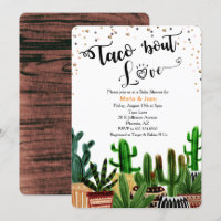Invitación de Baby Shower: Taco 'bout Love Cactus