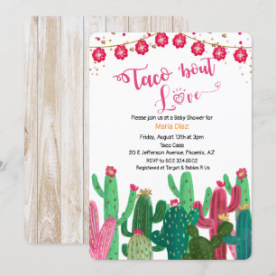Invitación de Baby Shower: Taco 'bout Love Cactus