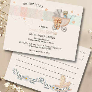 Invitación de Baby Shower   Tarjeta postal de Reli