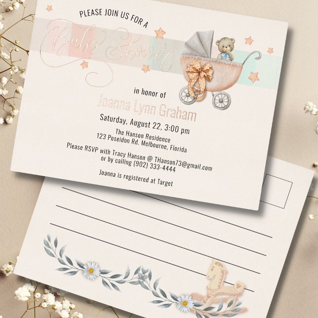 Invitación de Baby Shower | Tarjeta postal de Reli (Subido por el creador)