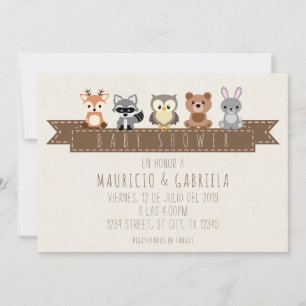 INVITACION DE BABY SHOWER - TEMA BOSQUE