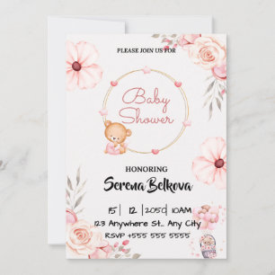 Invitación de Baby Shower - Tema de Cute Panda