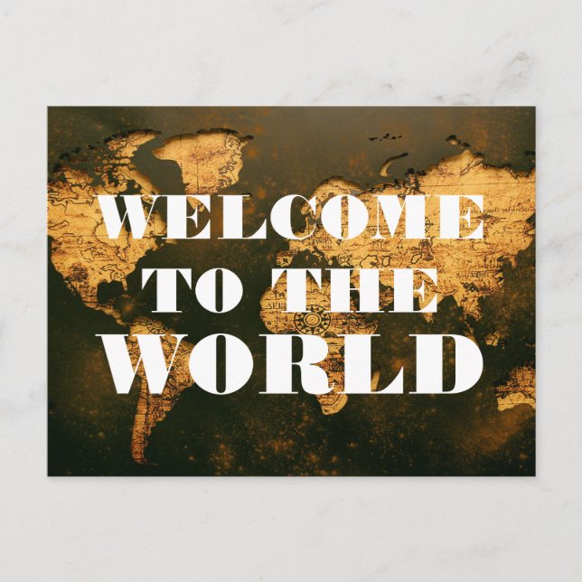 Invitación de Baby Shower temática de viajes vinta (Anverso)