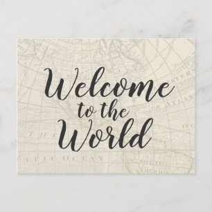 Invitación de Baby Shower temática de viajes vinta