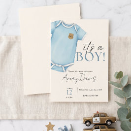 Invitación de Baby Shower Thin Blue Line Baby, Pol