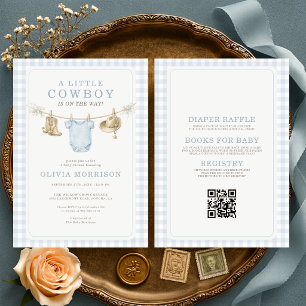 Invitación de Baby Shower Todo en Uno de Vaquero P
