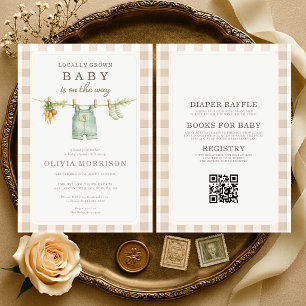 Invitación de Baby Shower Todo en Uno Localmente C