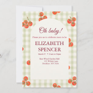 Invitación de Baby Shower Tomatito Dulce