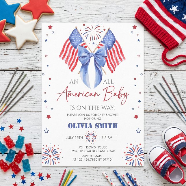 Invitación de baby shower totalmente americana (Subido por el creador)
