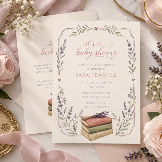Invitación de Baby Shower 'Trae un Libro para el B