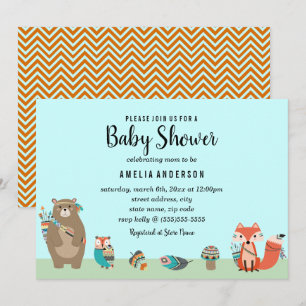 Invitación de Baby Shower Tribal Animal