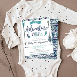 Invitación de Baby Shower Tribal Arrows Adventure 