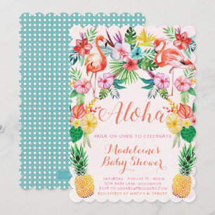 Invitación de Baby Shower tropical de Luau