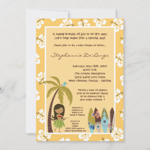 Invitación de Baby Shower tropical de Luau en Hawá