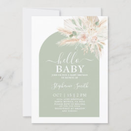 Invitación de Baby Shower Tropical de Sage Green