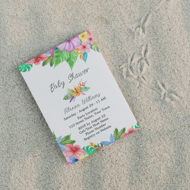 Invitación de Baby Shower tropical floral (Subido por el creador)